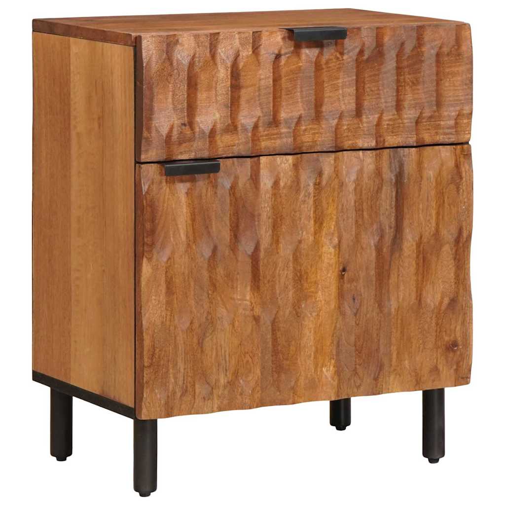 vidaXL Nachtkastje met lade Wit 50 x 33 x 60 cm Massief Mango Hout