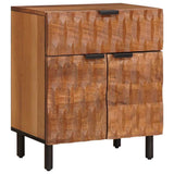 vidaXL Nachtkastje met lade Wit 50 x 33 x 60 cm Massief Mango Hout
