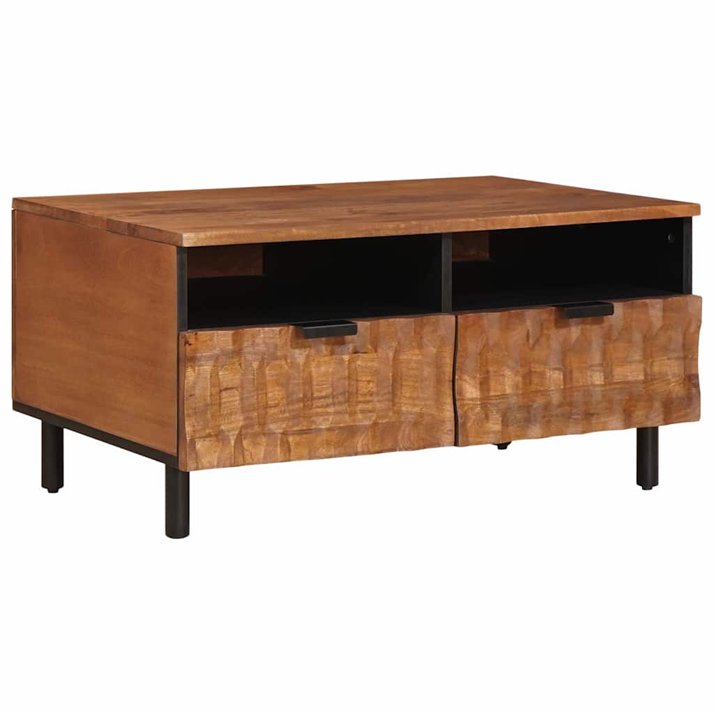 vidaXL Salontafel met lade Wit 80 x 54 x 40 cm Massief Mango Hout