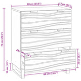 vidaXL Dressoir met lade Bruin 60 x 33.5 x 75 cm Massief mangohout