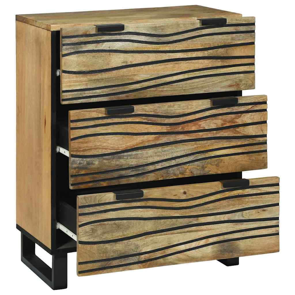 vidaXL Dressoir met lade Bruin 60 x 33.5 x 75 cm Massief mangohout