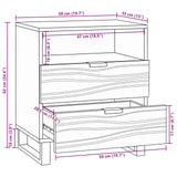 vidaXL Nachtkastje met lade Bruin 50 x 33 x 62 cm Massief acaciahout