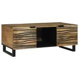 vidaXL Salontafel Bruin en Zwart 100 x 54 x 40 cm Massief acaciahout