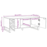 vidaXL Salontafel Bruin en Zwart 100 x 54 x 40 cm Massief acaciahout