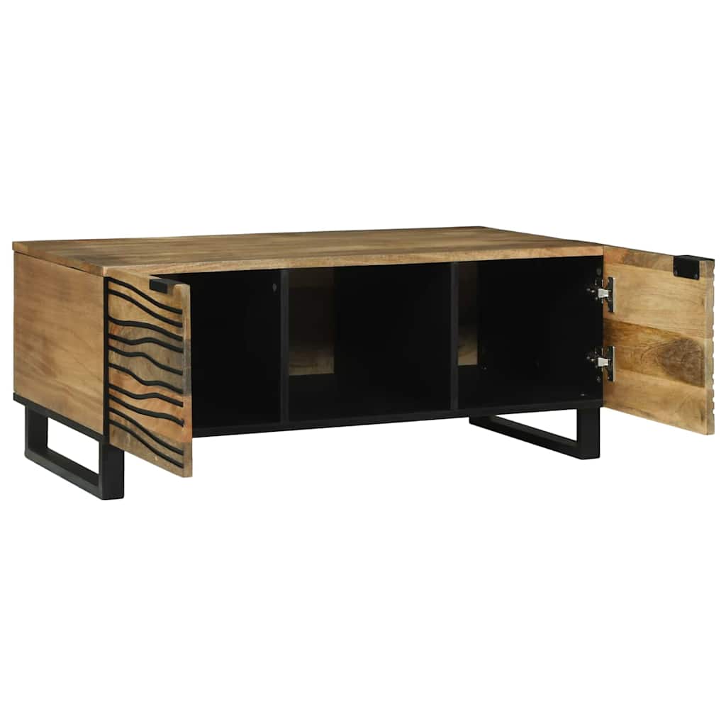 vidaXL Salontafel Bruin en Zwart 100 x 54 x 40 cm Massief acaciahout