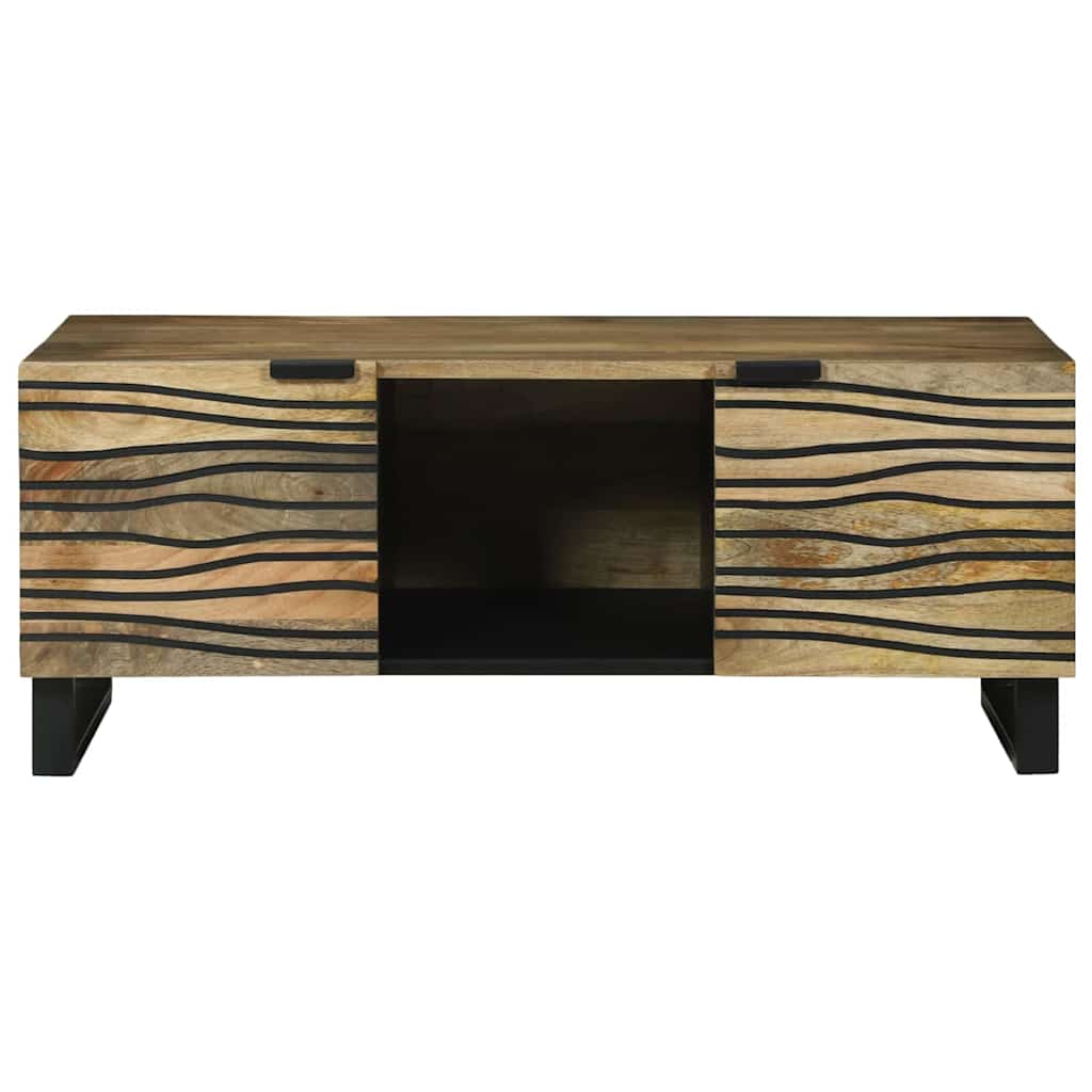 vidaXL Salontafel Bruin en Zwart 100 x 54 x 40 cm Massief acaciahout