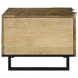 vidaXL Salontafel Bruin en Zwart 100 x 54 x 40 cm Massief acaciahout