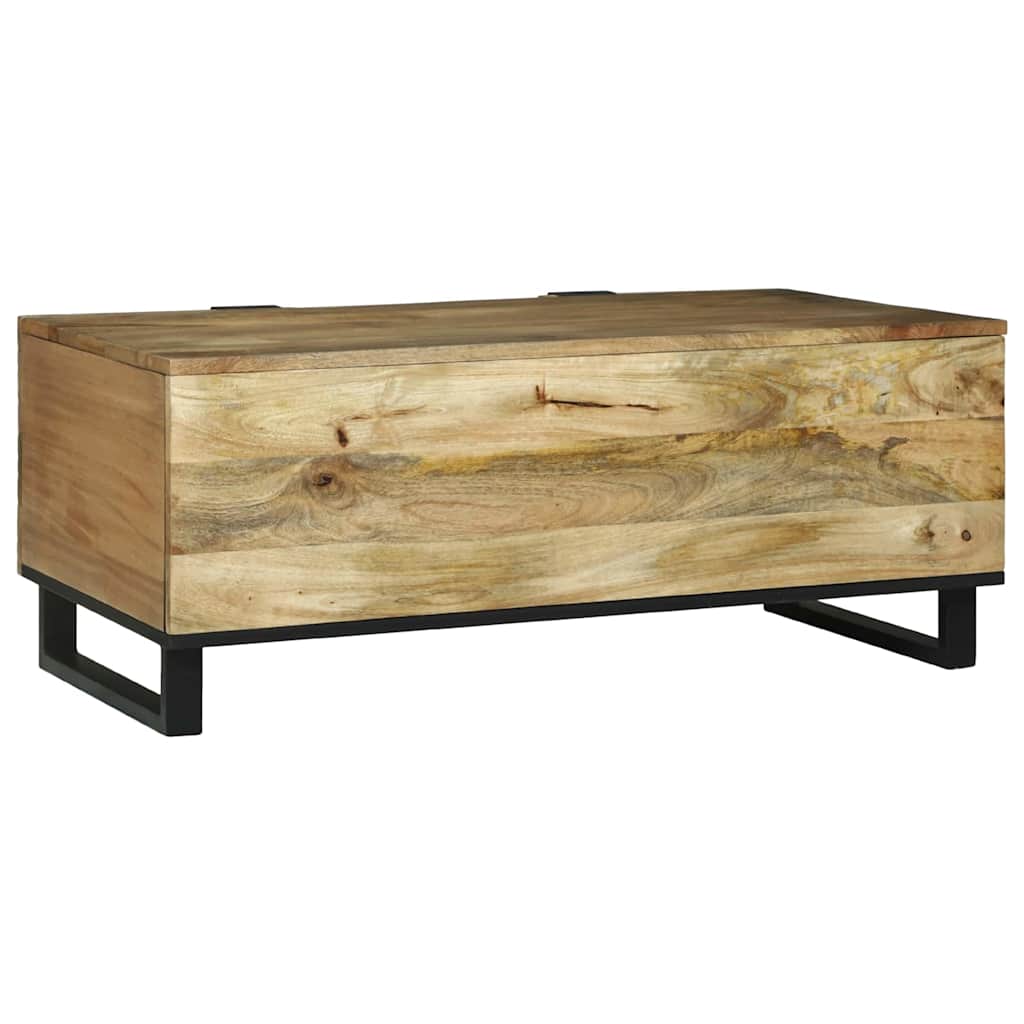 vidaXL Salontafel Bruin en Zwart 100 x 54 x 40 cm Massief acaciahout