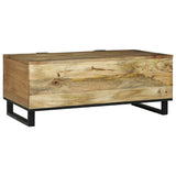 vidaXL Salontafel Bruin en Zwart 100 x 54 x 40 cm Massief acaciahout