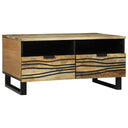 vidaXL Salontafel Bruin en Zwart 80 x 54 x 40 cm Massief acaciahout