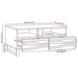 vidaXL Salontafel Bruin en Zwart 80 x 54 x 40 cm Massief acaciahout
