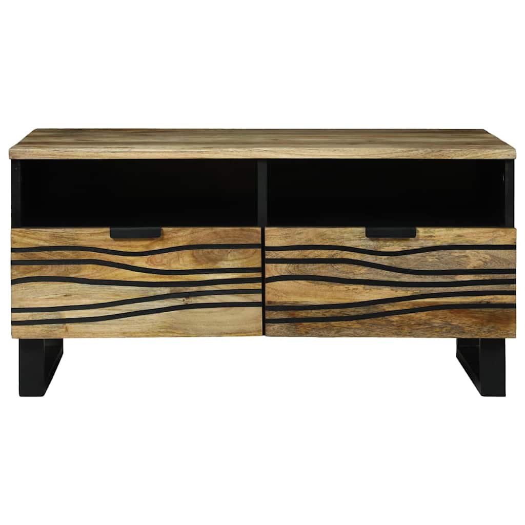 vidaXL Salontafel Bruin en Zwart 80 x 54 x 40 cm Massief acaciahout