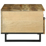 vidaXL Salontafel Bruin en Zwart 80 x 54 x 40 cm Massief acaciahout
