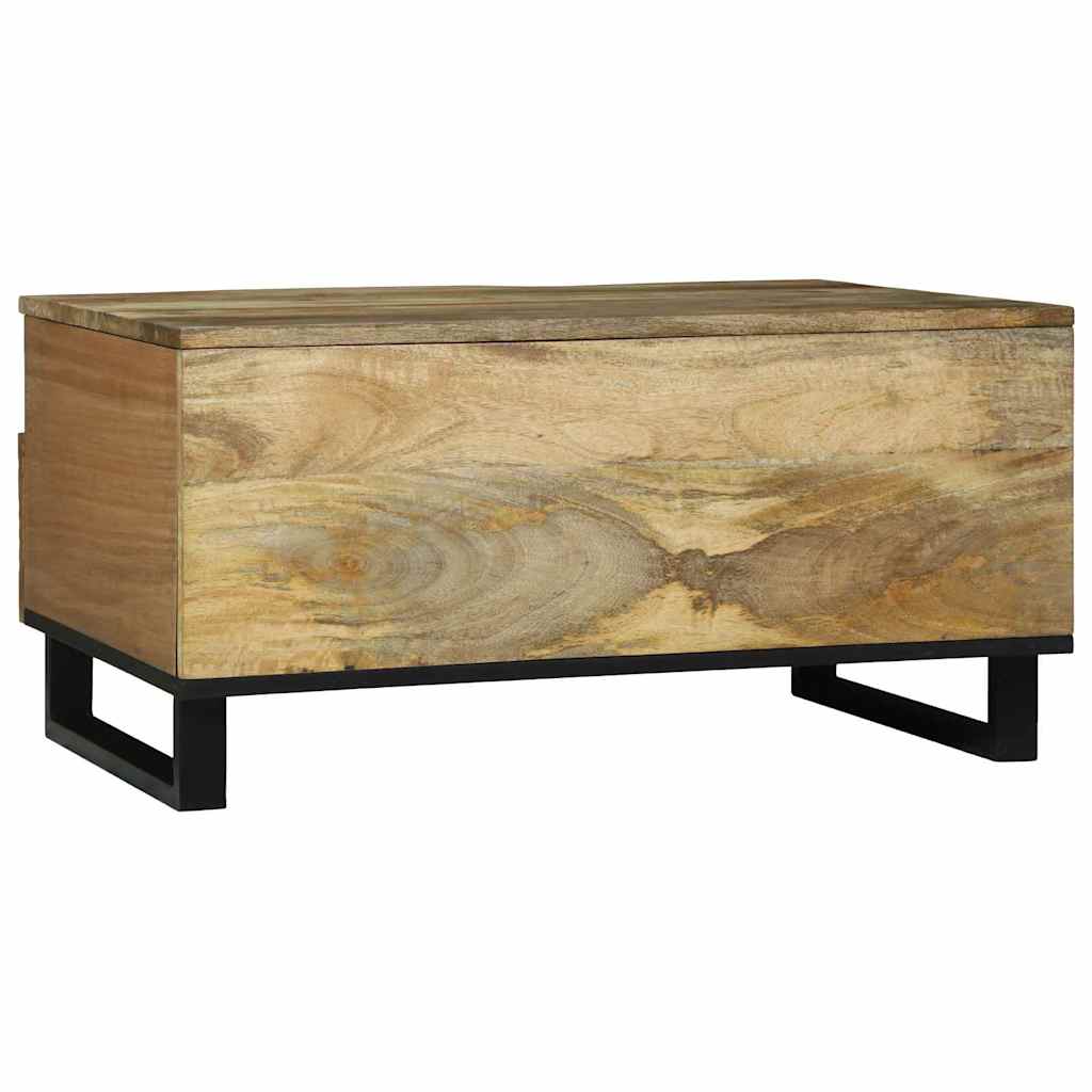 vidaXL Salontafel Bruin en Zwart 80 x 54 x 40 cm Massief acaciahout