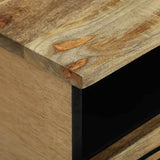 vidaXL Salontafel Bruin en Zwart 80 x 54 x 40 cm Massief acaciahout