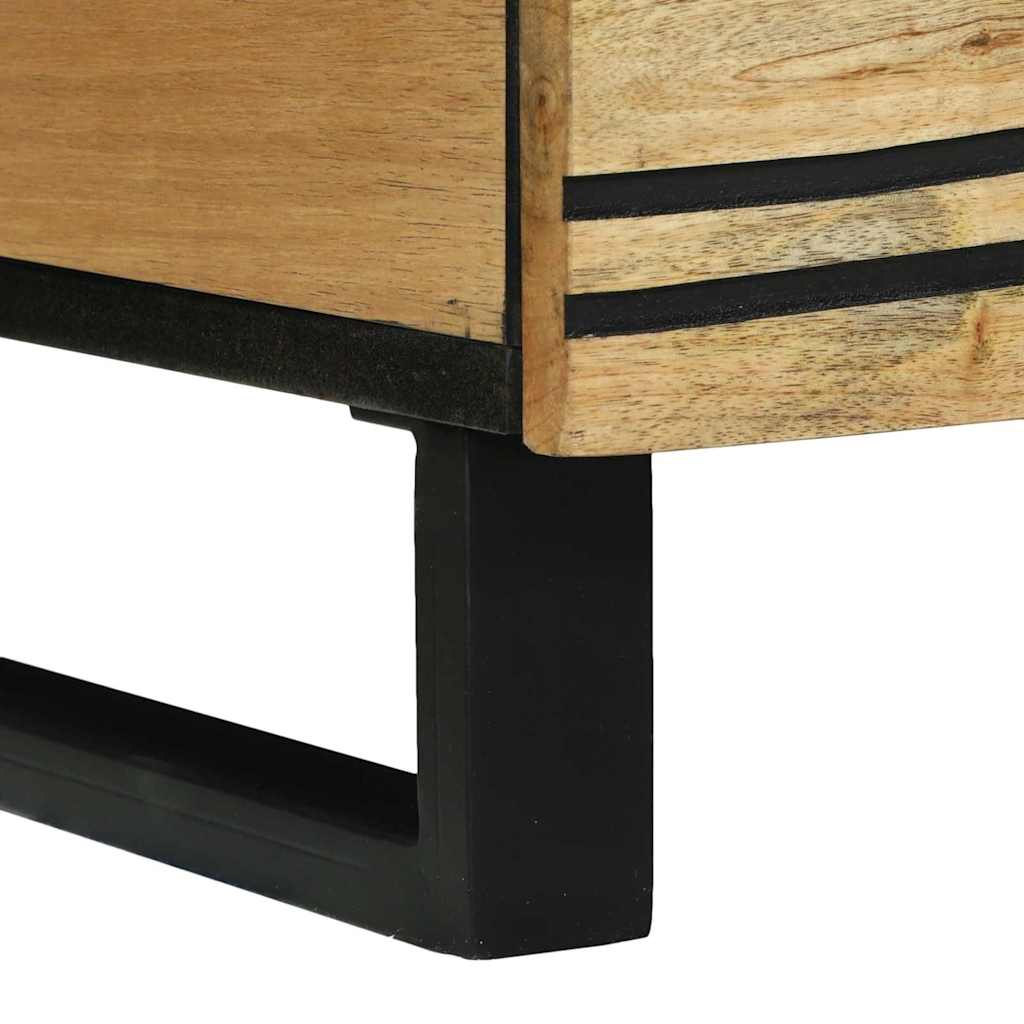 vidaXL Salontafel Bruin en Zwart 80 x 54 x 40 cm Massief acaciahout
