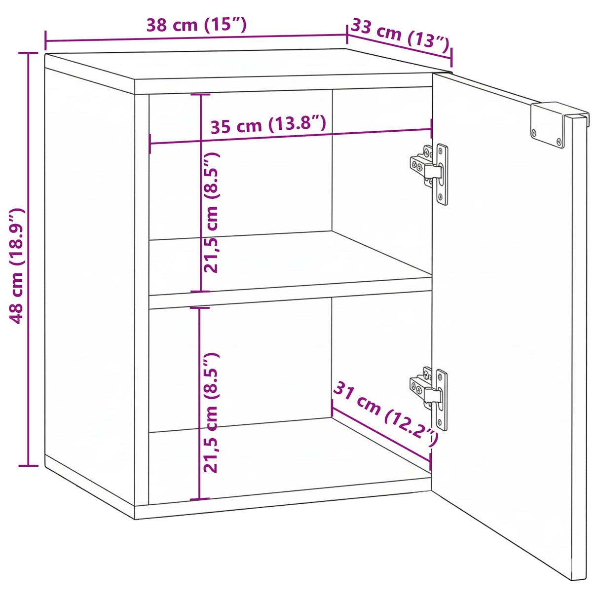 vidaXL Bathroom Sink Cabinet Brown 38 x 33.5 x 48 cm