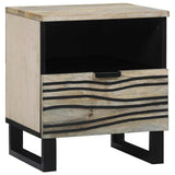vidaXL Nachtkastje met lade Bruin 40 x 33 x 46 cm Massief acaciahout