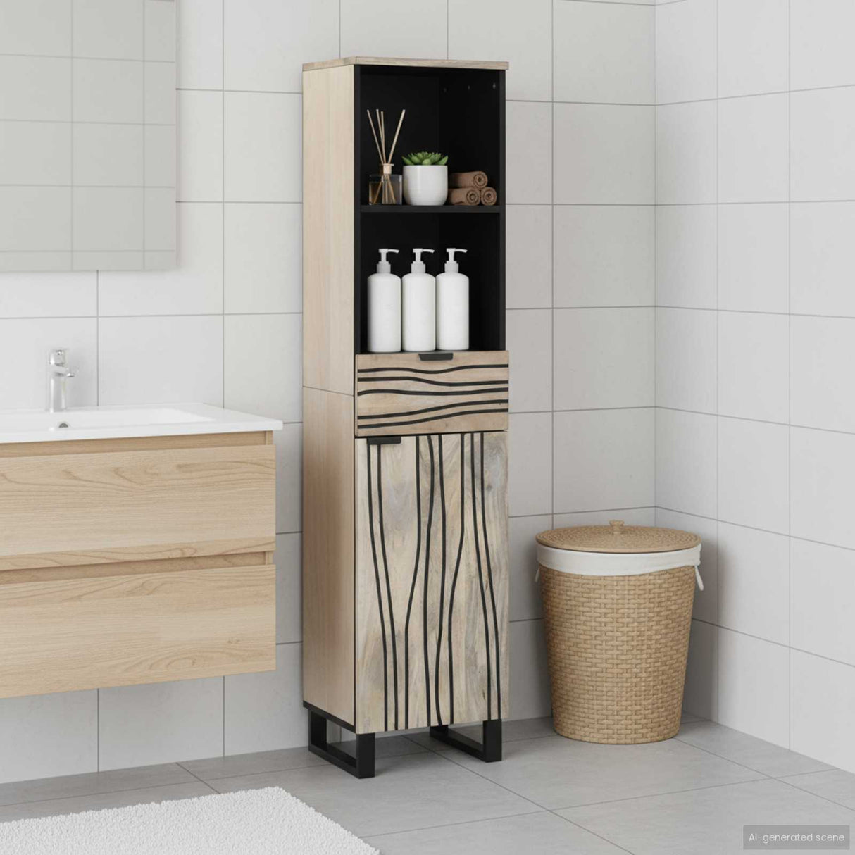 vidaXL Bathroom Sink Cabinet Brown 38 x 33 x 160 cm