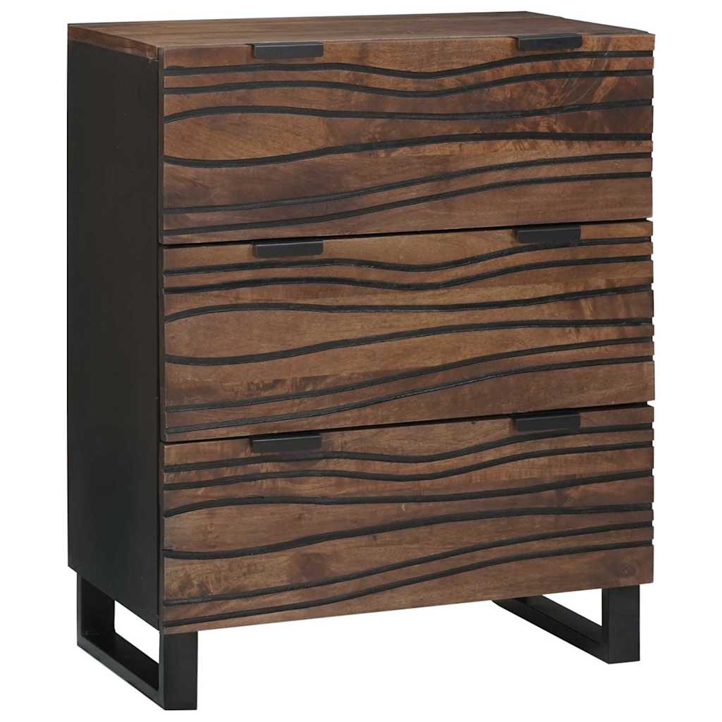 vidaXL Dressoir met lade Bruin 60 x 33.5 x 75 cm Massief mangohout