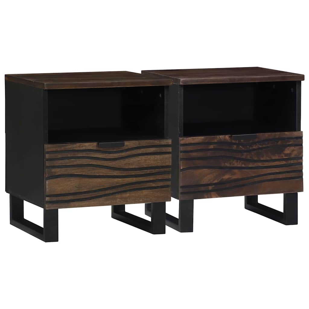 vidaXL Nachtkastje met lade Bruin 40 x 33 x 46 cm Massief acaciahout