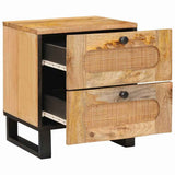 vidaXL Nachtkastje met lade Naturel 40 x 33 x 46 cm Massief Mango Hout