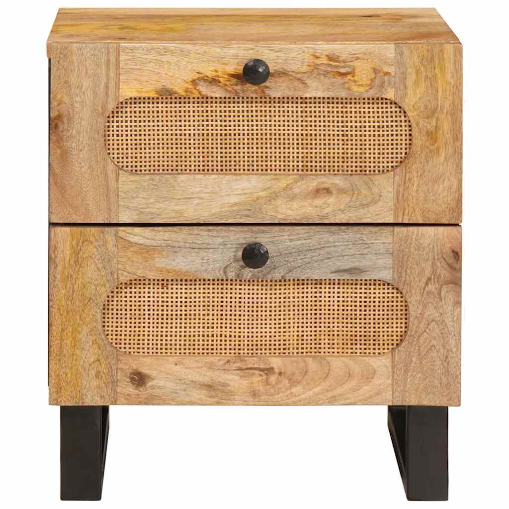 vidaXL Nachtkastje met lade Naturel 40 x 33 x 46 cm Massief Mango Hout