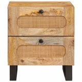 vidaXL Nachtkastje met lade Naturel 40 x 33 x 46 cm Massief Mango Hout
