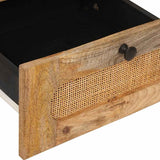 vidaXL Nachtkastje met lade Naturel 40 x 33 x 46 cm Massief Mango Hout