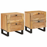 vidaXL Nachtkastje met lade Naturel 40 x 33 x 46 cm Massief Mango Hout