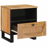 vidaXL Nachtkastje met lade Naturel 40 x 33 x 46 cm Massief Mango Hout