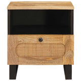 vidaXL Nachtkastje met lade Naturel 40 x 33 x 46 cm Massief Mango Hout