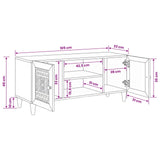 vidaXL TV Eenheden Lichtbruin 105 x 33 x 46 cm Massief Mango Hout