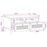 vidaXL Salontafel Lichtbruin 80 x 54 x 40 cm Massief acaciahout
