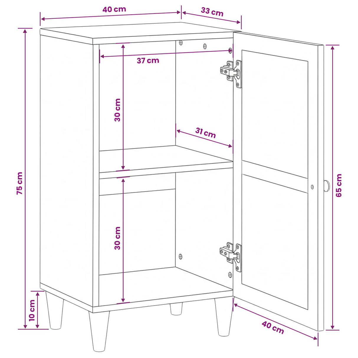 vidaXL Dressoir Lichtbruin Massief mangohout en engineered hout