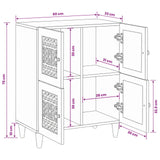 vidaXL Dressoir 60 x 33 x 75 cm Massief Mango Hout
