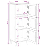 vidaXL Highboard Lichtbruin 40 x 33 x 110 cm massief mangohout