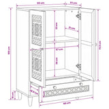 vidaXL Highboard Lichtbruin 60 x 33 x 100 cm massief mangohout
