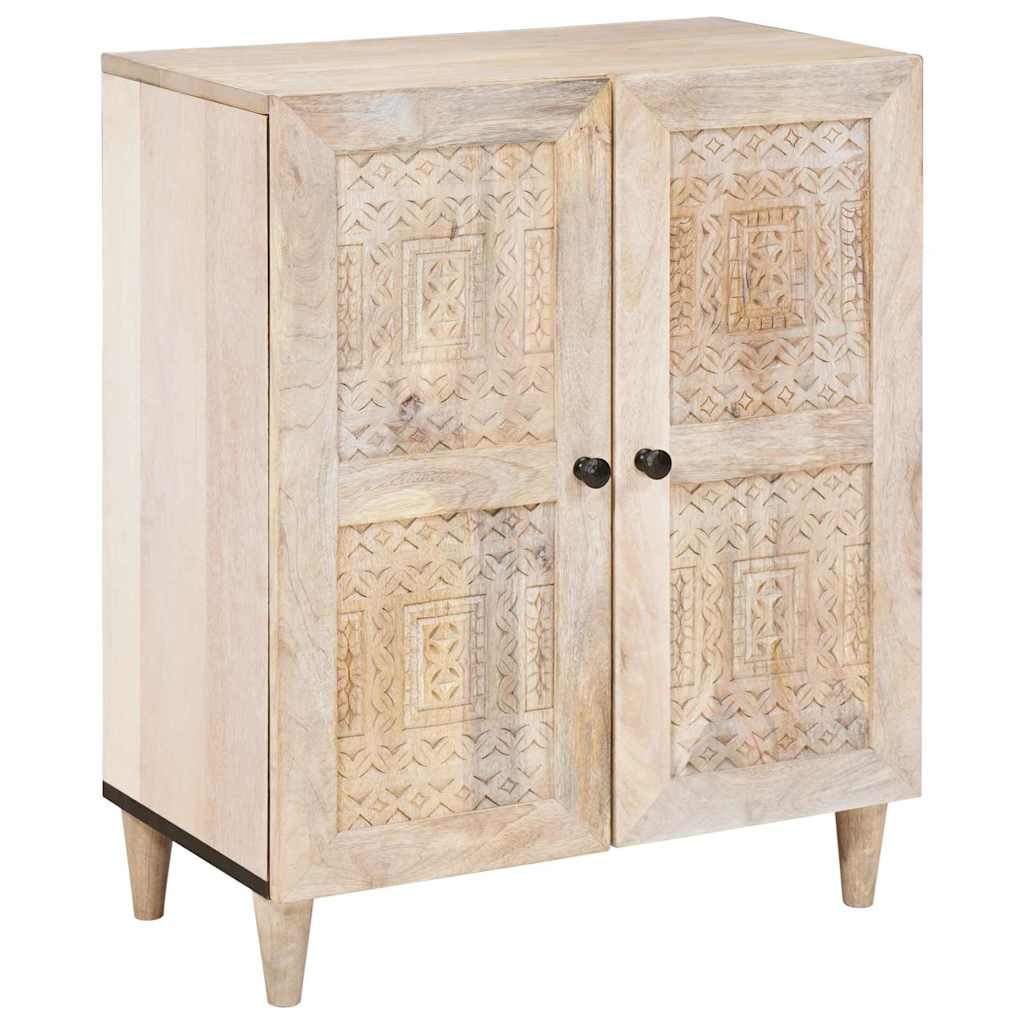 vidaXL Sideboard White 60 x 33 x 75 cm Solid Mango Wood