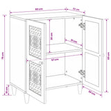 vidaXL Sideboard White 60 x 33 x 75 cm Solid Mango Wood