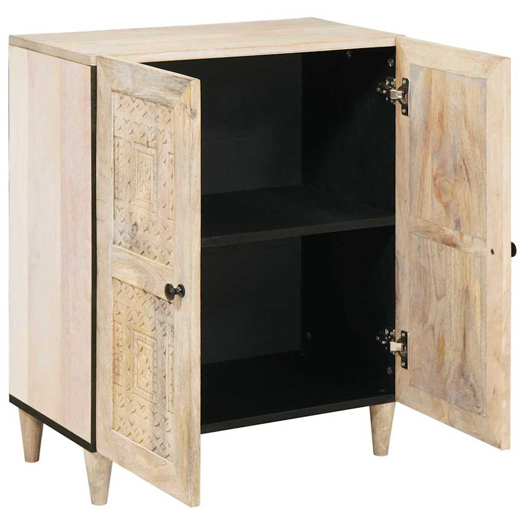 vidaXL Sideboard White 60 x 33 x 75 cm Solid Mango Wood