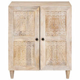 vidaXL Sideboard White 60 x 33 x 75 cm Solid Mango Wood
