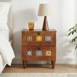 vidaXL Nachtkastje met lade Bruin 40 x 33 x 46 cm Massief Mango Hout