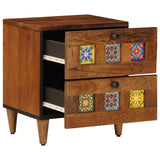 vidaXL Nachtkastje met lade Bruin 40 x 33 x 46 cm Massief Mango Hout