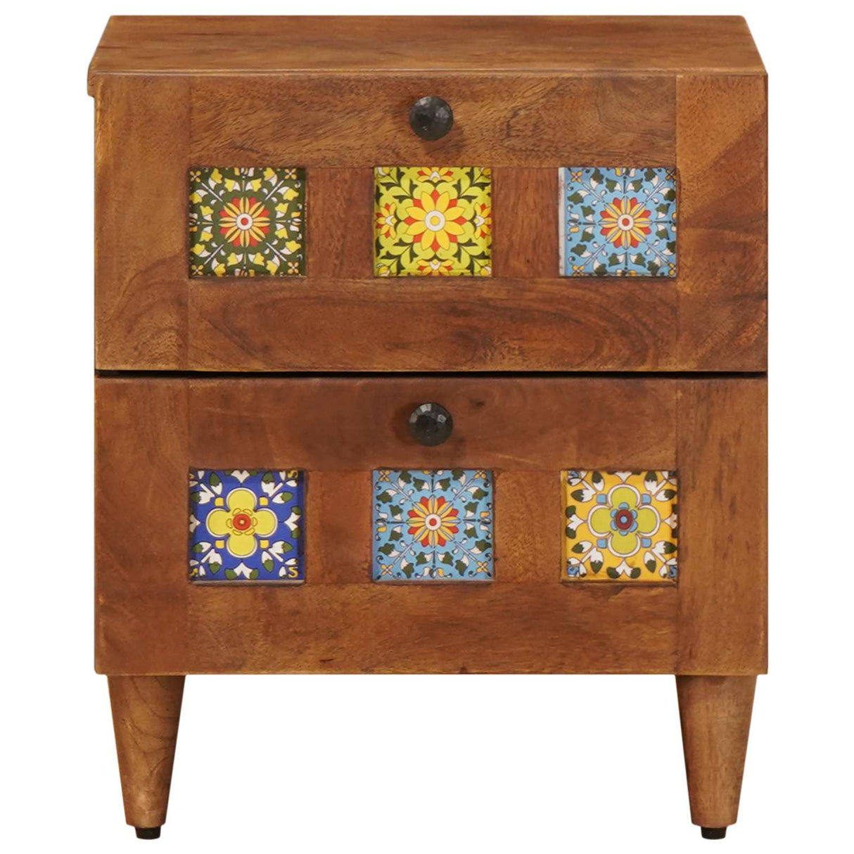 vidaXL Nachtkastje met lade Bruin 40 x 33 x 46 cm Massief Mango Hout