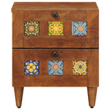 vidaXL Nachtkastje met lade Bruin 40 x 33 x 46 cm Massief Mango Hout