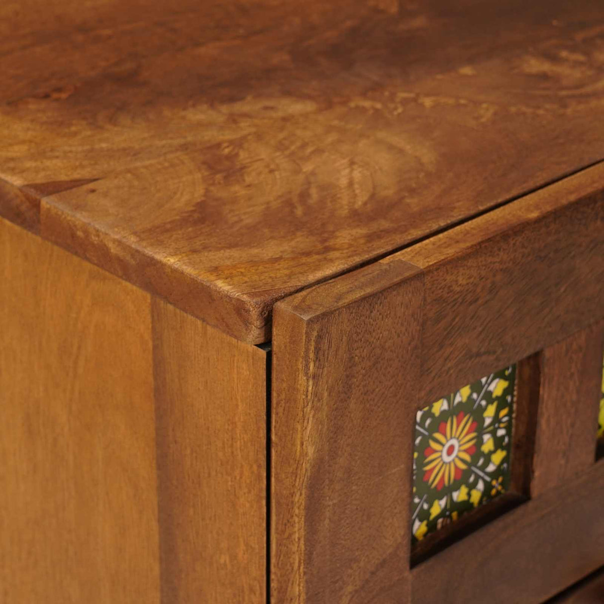 vidaXL Nachtkastje met lade Bruin 40 x 33 x 46 cm Massief Mango Hout