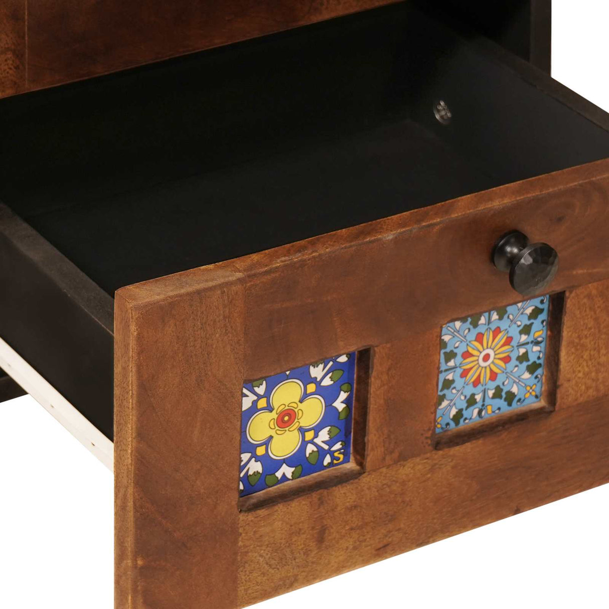 vidaXL Nachtkastje met lade Bruin 40 x 33 x 46 cm Massief Mango Hout