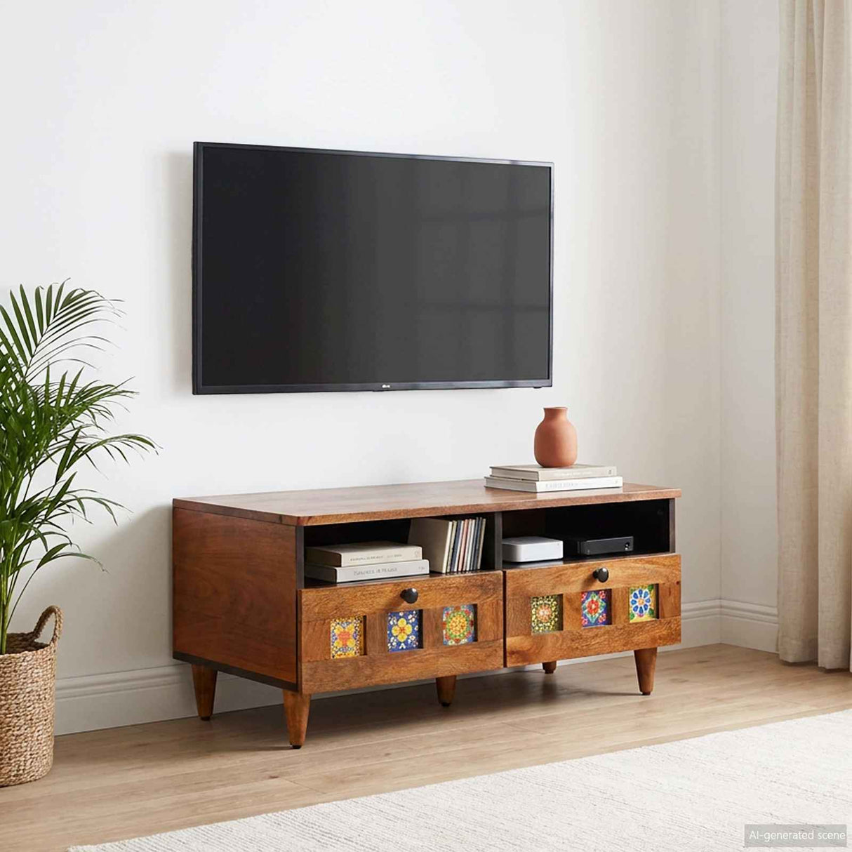 vidaXL TV Kast Walnotenhout 70 x 33 x 46 cm Massief Mango Hout