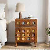 vidaXL Nightstand with Drawer Brown 50 x 33 x 60 cm Solid Mango Wood